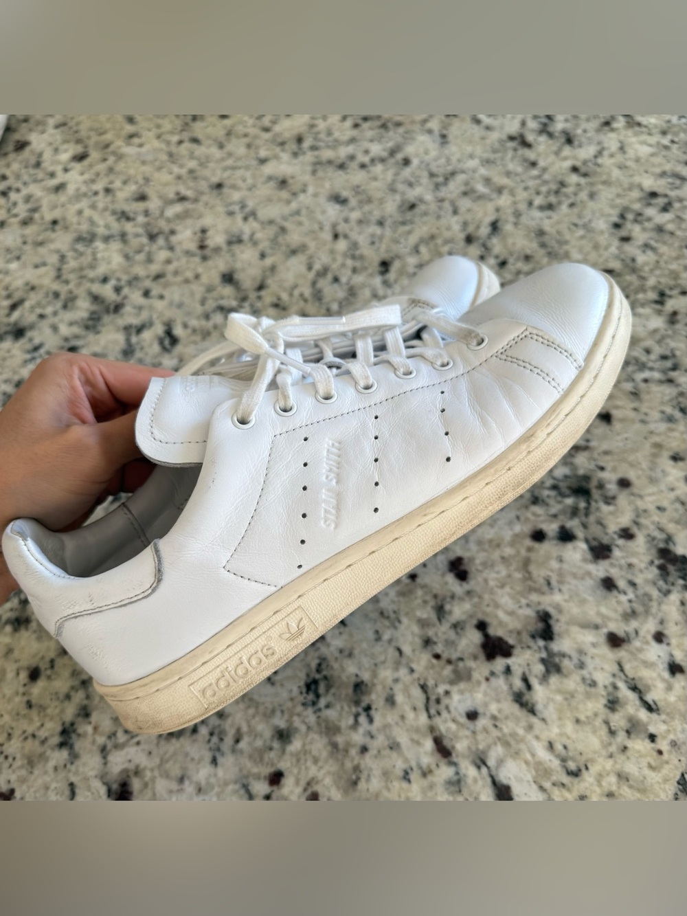 Men’s Adidas White Leather Low-Top Sneakers